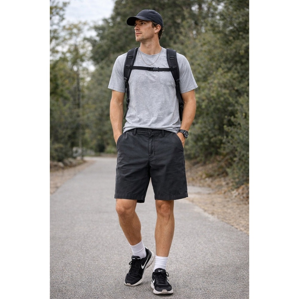 RYE Gray Flat Front Shorts (36)